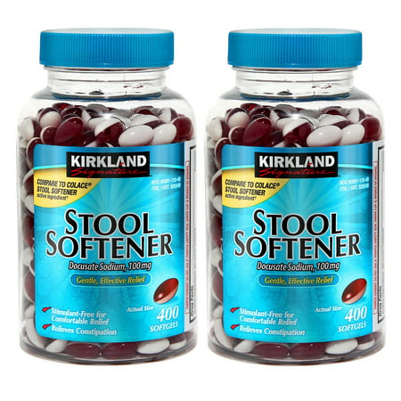 Kirkland Signature Stool Softener 100 mg - 400 Softgels (Pack of 2)