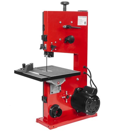 XtremepowerUS 9" Benchtop Band Saw Stationary Adjustable Angle Woodworking Bandsaw 2,340ft Per Minutes w/ Dust Port, Red