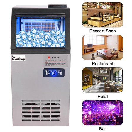 Ktaxon 150lbs/24h Stainless Steel Commercial Freestanding Ice Maker Machine