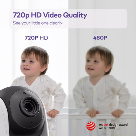 VAVA Video Baby Monitor with Pan-Tilt-Zoom Camera, 5" 720P Display, Infrared Night Vision, WhiteWhite,