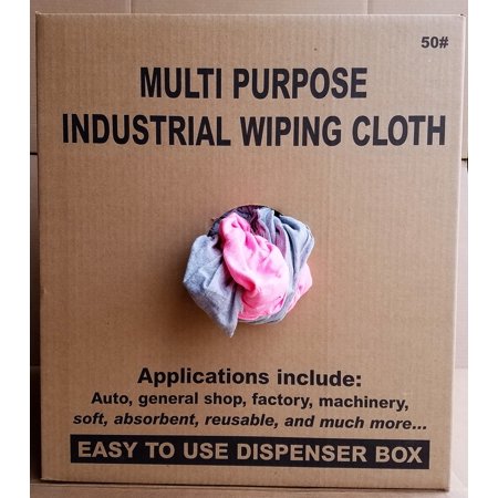 Affordable Wipers Color Knit T-Shirt Cleaning Wiping Rags Shop Towels & Cloths - 50 LBS Box