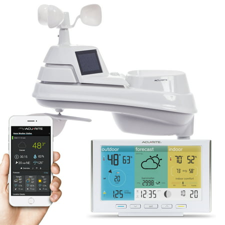 AcuRite Iris? (5-in-1) Wireless Weather Station with Direct-to-Wi-Fi Display for Indoor/Outdoor Temperature and Humidity, Wind Speed and Direction, and Rainfall with Built-In Barometer (01527MCB)
