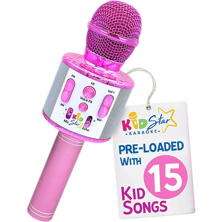 Move2Play Kids Star Karaoke, Kids Bluetooth Microphone, + 15 Pre-Loaded Nursery Rhymes, Boy & Girls Toy, Gift for 2, 3, 4, 5, 6+ Years OldPink,