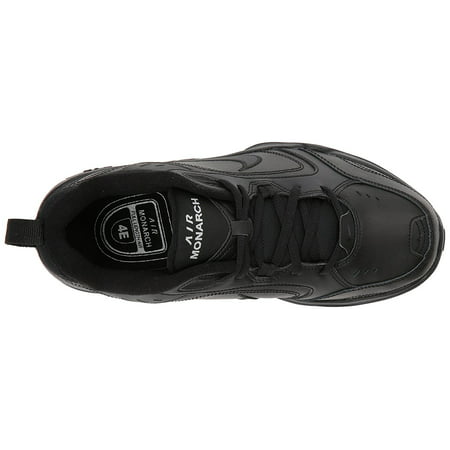 Nike Mens Air Monarch Iv Low Top Lace Up Running Sneaker, Black/Black, Size 9.5, Black/Black, 9.5 X-Wide