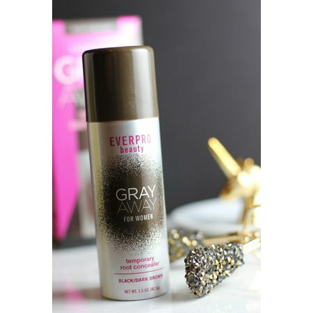 Everpro Gray Away Temporary Hair Color Root Concealer Spray, Black/Dark Brown, 1.5 oz