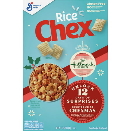 Rice Chex, Gluten Free Breakfast Cereal, 12 OZ Cereal Box