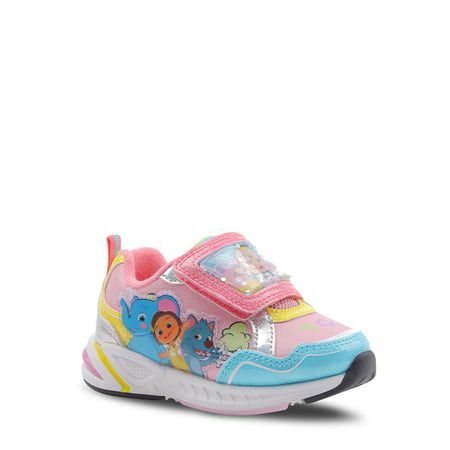 Cocomelon Toddler Girls Light Up Athletic Sneaker, Sizes 7-12Pink Multi,