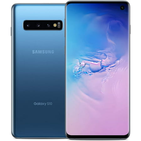 SAMSUNG Galaxy S10 G973U 128GB, Prism Blue Fully Unlocked Grade B (LCD Shadow) (Used)