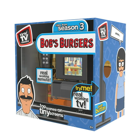 Tiny TV Classics - Bob's Burgers Edition - Collectible Toy - Watch Top Bob's Burgers Scenes on a Real-Working Tiny TV with Working Remote