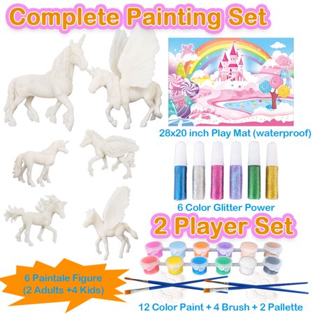 Yileqi Paint Your Own Unicorn Painting Kit for Kids, Unicorns Arts and Crafts for Girls Age 4 5 6 7 8 9 10 Years Old, Unicorn Party Favor Art Supplies DIY Kit Activities for Kids Birthday Gift