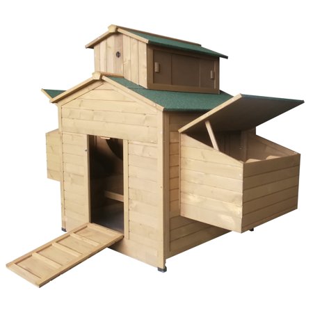 Large Wood Chicken Coop Hen House 6-10 Chickens 6 nesting box