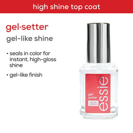 essie nail care, 8-free vegan, clear top coat, Gel Setter, 0.46 fl oz, gel setter, NA