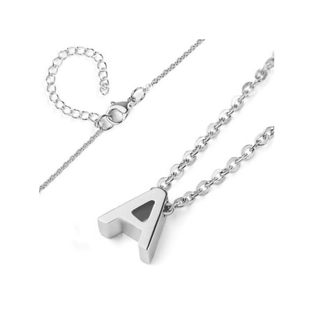 Coastal Jewelry Initial Stainless Steel Necklace (18") - Letter AA,