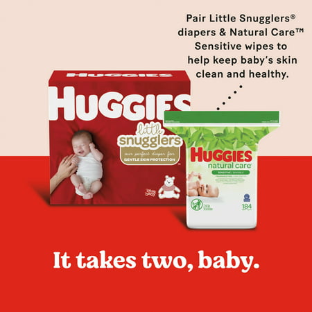 Huggies Natural Care Sensitive Baby Wipes, Unscented, 6 Flip-Top Packs (288 Wipes Total)