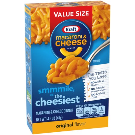 Kraft Original Mac N Cheese Macaroni and Cheese Dinner Value Size, 14.5 oz Box