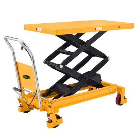 APOLLOLIFT Manual Lift Table Cart Hydraulic Double Scissors 59.1" Lifting 1760lbs Capacity, 59.1" Lifting hight & 1760lb Capacity