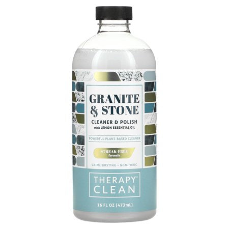 Granite & Stone, Cleaner & Polish with Lemon Essential Oil, 16 fl oz (473 ml), Therapy Clean