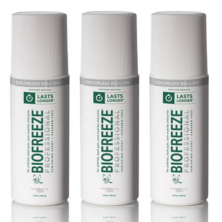 Biofreeze Biofreeze Professional Colorless 3oz Roll-On 3PK Pain Relief Arthritis Fast-Acting
