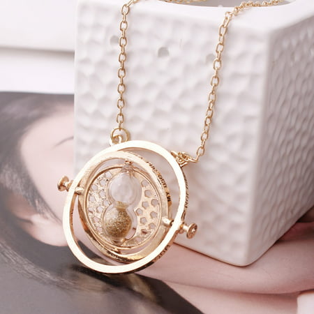 Women and Girls Sand Clock Necklace 18K Gold Plated Necklaces Fashion Harry Potter Time Turner Necklace Jewelry