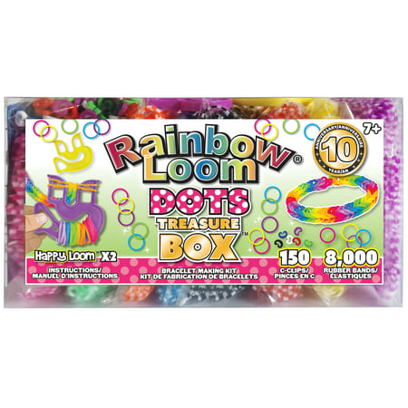 Rainbow Loom- Dots Rubber Band Treasure Box Edition, 8,000 High Quality Rubber Bands, 150 Clips and Carrying Case Included, The Original Rubber Band Craft for Kids Ages 7 and Up