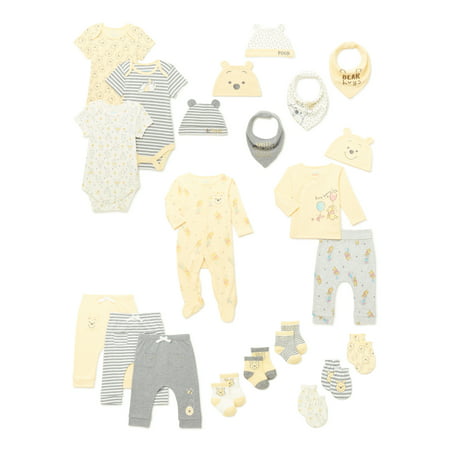 Disney Baby Wishes + Dreams Baby Boy, Baby Girl, & Unisex Winnie The Pooh Baby Shower Gift Set, 20-Piece, Newborn-3/6 Months, Yellow, Newborn