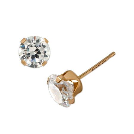 Brilliance Fine Jewelry 10K Gold-Plated Cubic Zirconia Stud Earrings, One Size