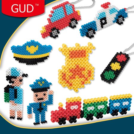 Kids DIY Water Fuse Non Iron Super Beads for Boys Arts and Crafts Toy Set. Boys Indoor Activity Fun Project City Traffic Crafts Kit for Boy. Birthday Gift Age 4 5 6 7 8 9 Year Old Boy Pres