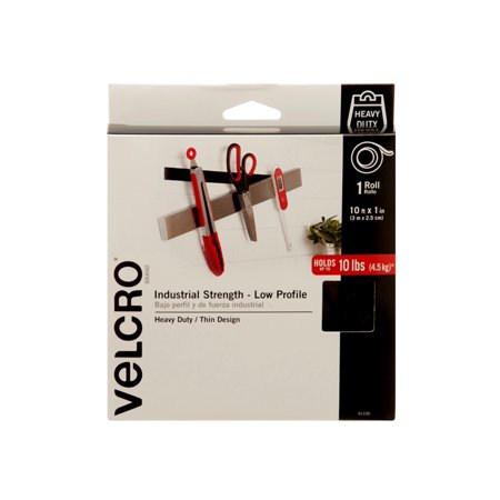 Velcro? Brand Industrial Strength Black Low Profile 10Ft X 1In Roll