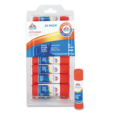 Elmer's All-Purpose Permanent Glue Stick, White Application, .21 oz, 24/Pack