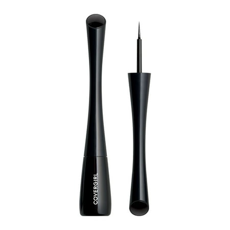 COVERGIRL Get In Line Liquid Eyeliner, 325 Black Vinyl, 0.08 oz, Feather-Fine Tip, Contour-Grip Handle, Quick-Dry Liquid Eyeliner, Removes EasilyBlack Vinyl,