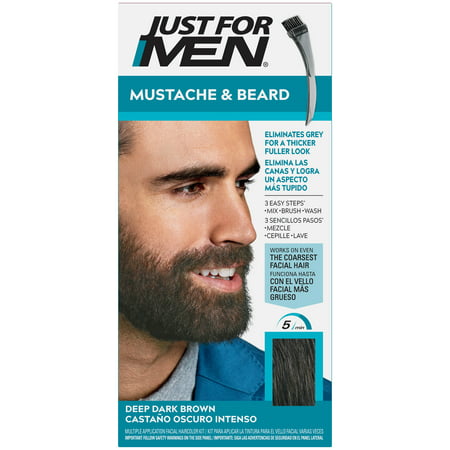 Just For Men Mustache and Beard Coloring for Gray Hair, M-46 Deep Dark BrownDeep Dark Brown,