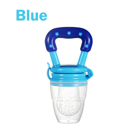 Baby Fruit Feeder Pacifier (2 Pack), Fresh Food Feeding Teether for Toddler, BPA Free, Soothing Gum Relief, Infant Silicone Teething Toy, Suitable for Baby 6-12 MonthsBlue,