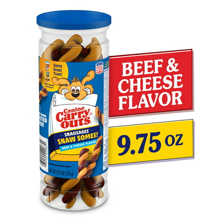 Canine Carry Outs Snausages Snaw Somes! Chewy Dog Treats, Beef & Cheese Flavor, 9.75 Ounces