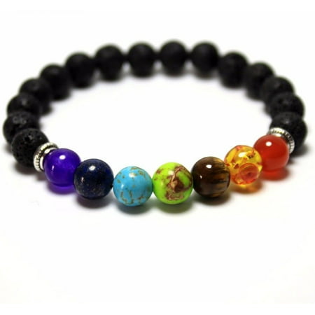 Amy and Annette Genuine Chakra Healing Natural Stone 7 Bead Bracelet