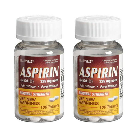 200ct Aspirin 325mg Uncoated Tablets Original Strength Pain Relief Pill Medicine