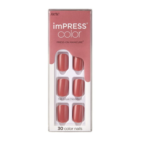 imPRESS Color Press-on Manicure, Platonic Pink, Short, cream, Short, square