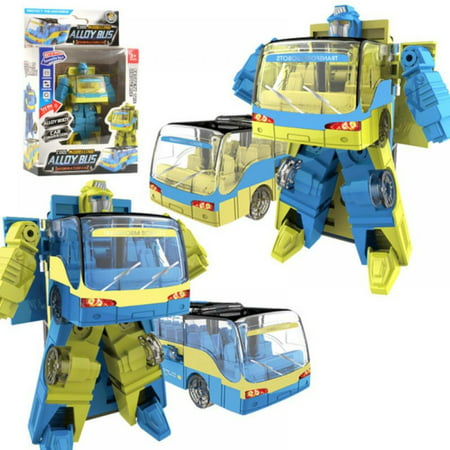 Maxcozy Toys for 3 4 5 6 7 Year Old Boys - Bus Transform Robot Kids Toys, Building Toddler Toys for Kids Ages 4-8, Trucks Gifts for Boys GirlsBlue,