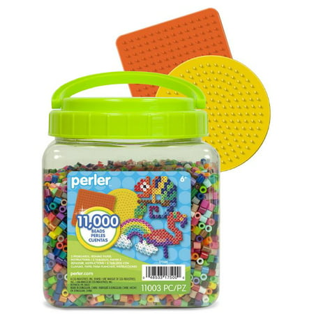Perler 11000 Bead Jar with 3 Pegboards, Ages 6 and Up, 11003 Pieces