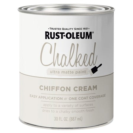 Chiffon Cream, Rust-Oleum Chalked Ultra Matte Paint, Quart, Beige