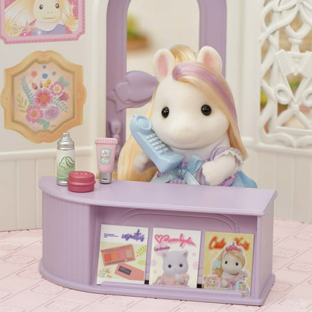 Calico Critters Pony's Stylish Hair Salon, Dollhouse Playset with Figure and Accessories