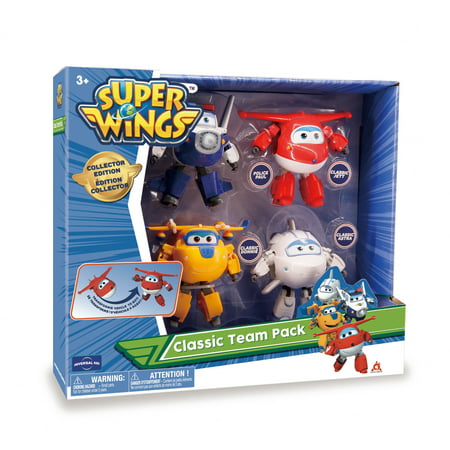 Super Wings Auldey Toys Transforming Characters Collector Plane Vehicle Playset (4 Pieces), Standard