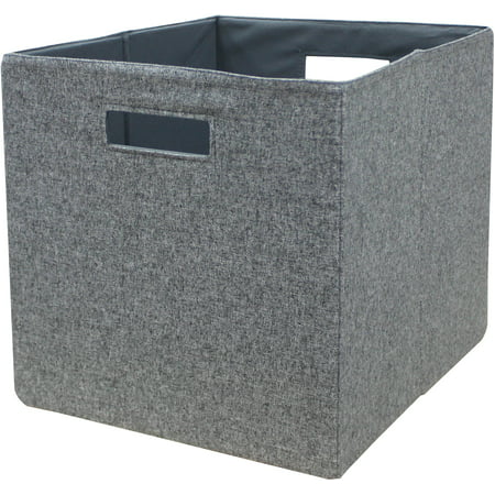 Better Homes & Gardens 12.75" Fabric Cube Storage Bins, Gray, 2 PackGray,