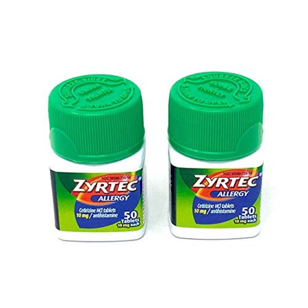Zyrtec Cetrizine HCl/Antihistamine, 10mg, 50 Count, Pack of 2