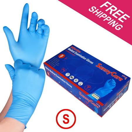 100 SunnyCare Nitrile Medical Exam Gloves Powder Free Chemo-Rated (Non Vinyl Latex) Size: SMALL