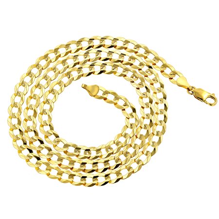 14k Yellow Gold Italy Cuban Curb Solid Chain Necklace 2.6mm Wide 16 Long with Lobster Clasp