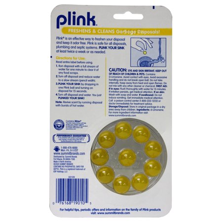 Garbage Disposal Cleaner and Deodorizer, Original Fresh Lemon Scent, Value 2-Pack for 20 Cleanings, Plink balls clean and deodorize kitchen sink disposal By Plink