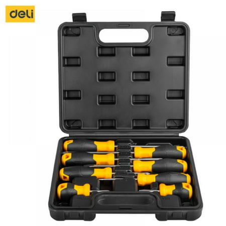 8Pcs Magnetic Screwdriver Set ,Professional Cushion Grip 4 Phillips and 4 Flat Head Tips Screwdrivers with Case Non-Slip for Repair Home Improvement Craft