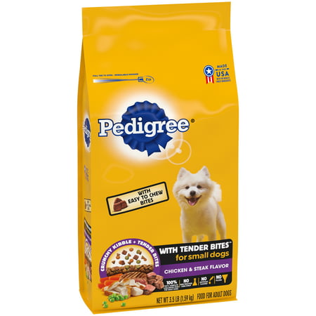PEDIGREE with Tender Bites Chicken & Steak Flavor for Adult Dogs, 3.5 lb. Bag, 3.5 lbs