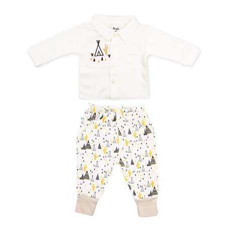 Newborn Baby Boy Casual Clothes Essentials Layette 8 Pieces Set Starter Outfit Kit for Infant - Ideal Gift for New Mom Baby Shower Stuff 0-3 months, Off-White, 0-3 Months