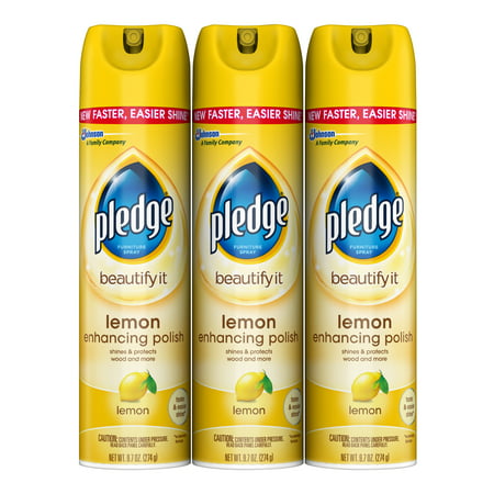 Pledge Lemon Enhancing Polish 9.7 Ounces, 3 count